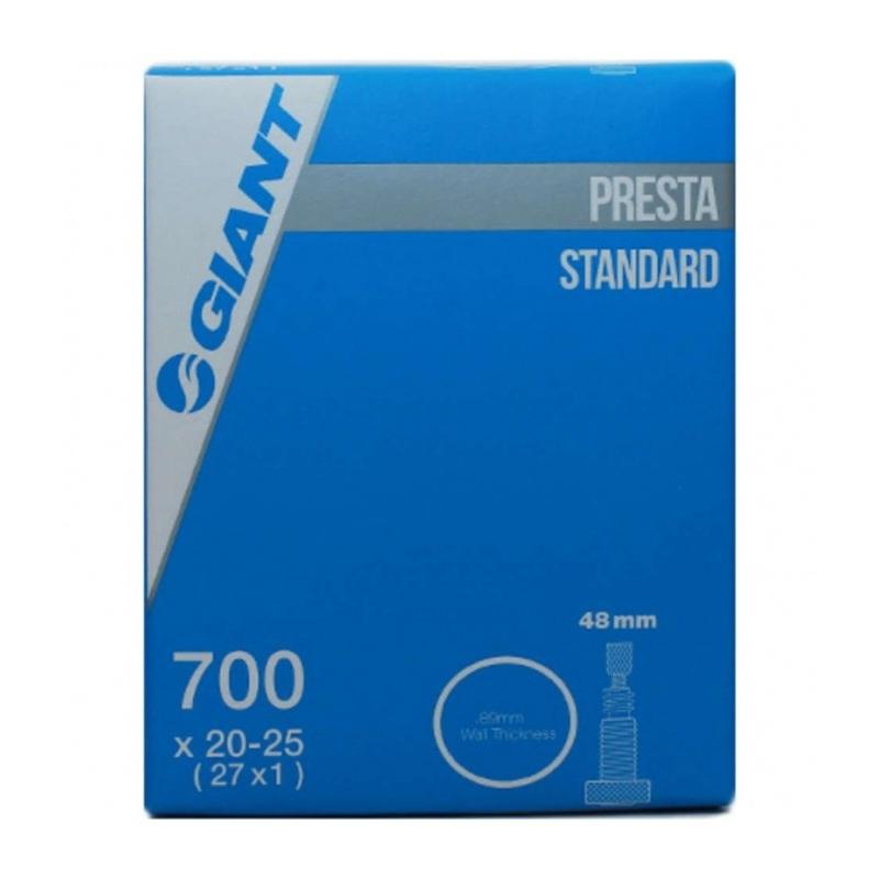 Giant - Cámara para bicicleta 700x20-25 con válvula de 48 mm, ultra ligera de 0.6 mm y superficie suave, ideal para mantenimiento y reparación de bicicletas en exteriores