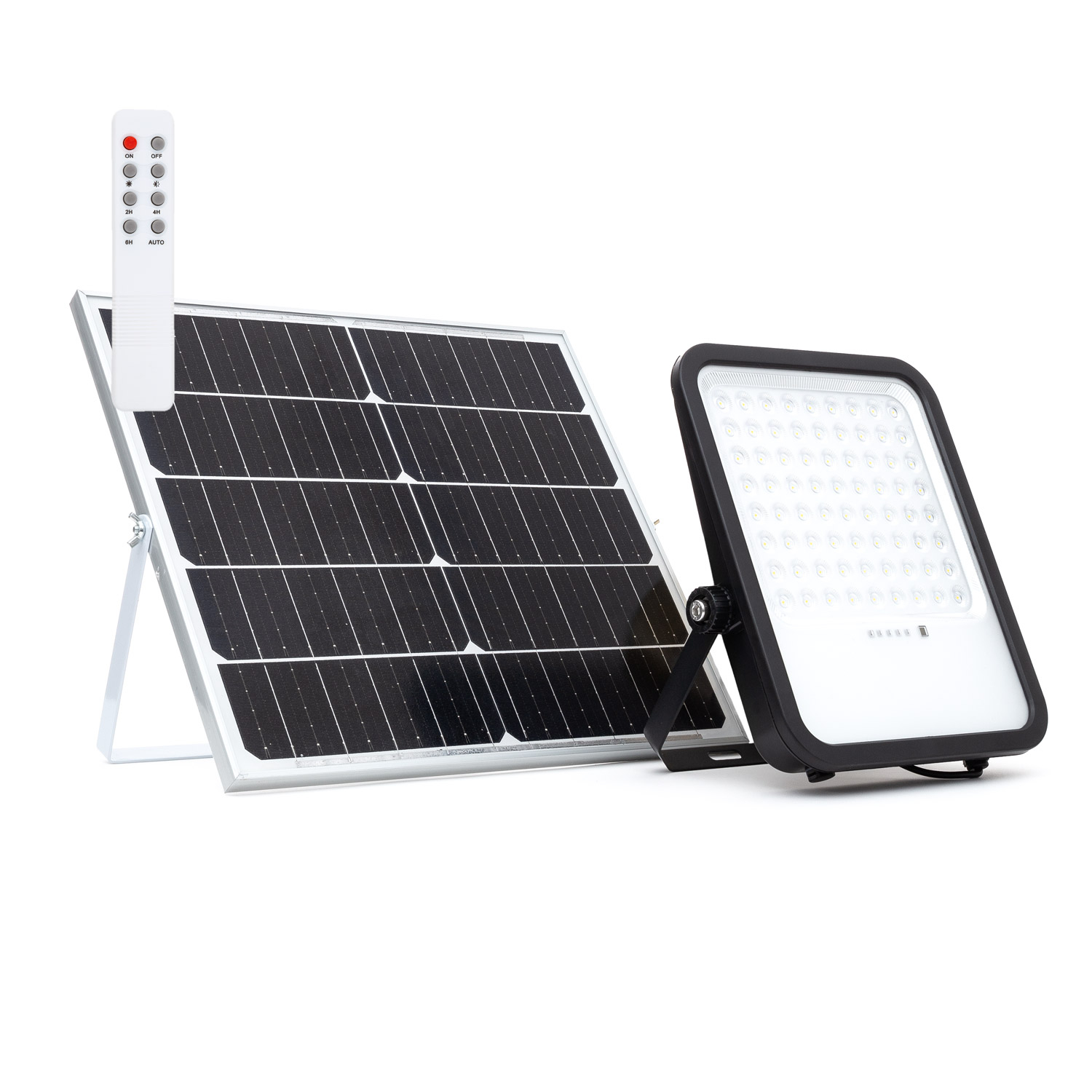 Ledkia Foco Proyector LED Solar 3300 lm IP65 con Control Remoto Nurda 4000K Blanco Neutro