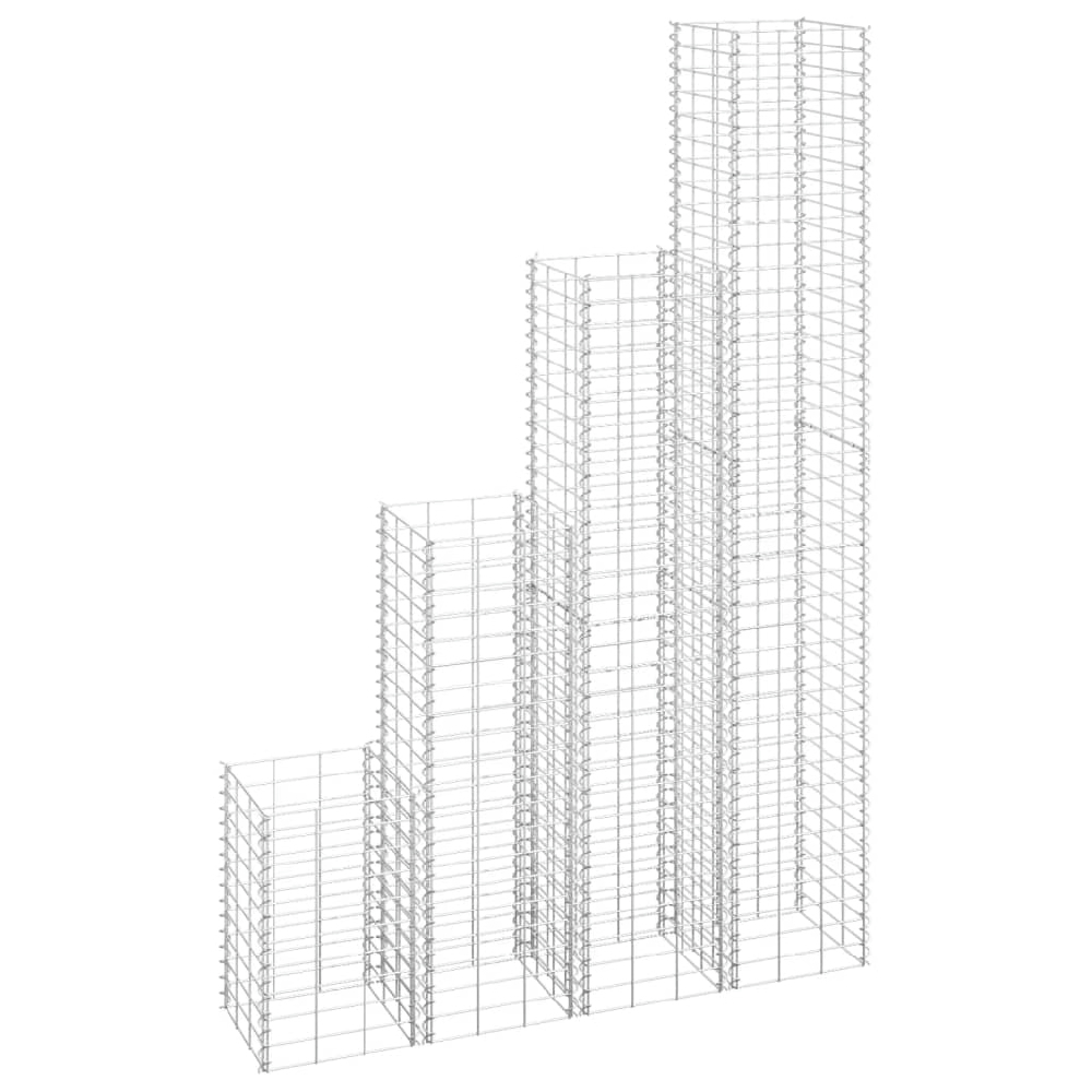 vidaXL ARRIATES DE GAVIONES 4 UNIDADES HIERRO 30X30X50/100/150/200 CM