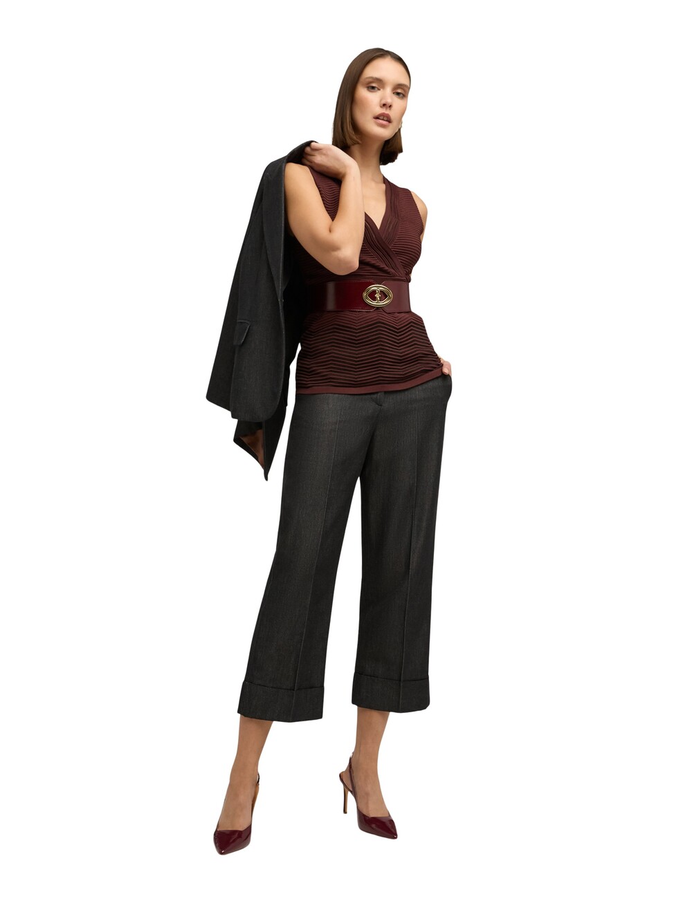 Motivi - Pantalones cropped mezcla de ramio