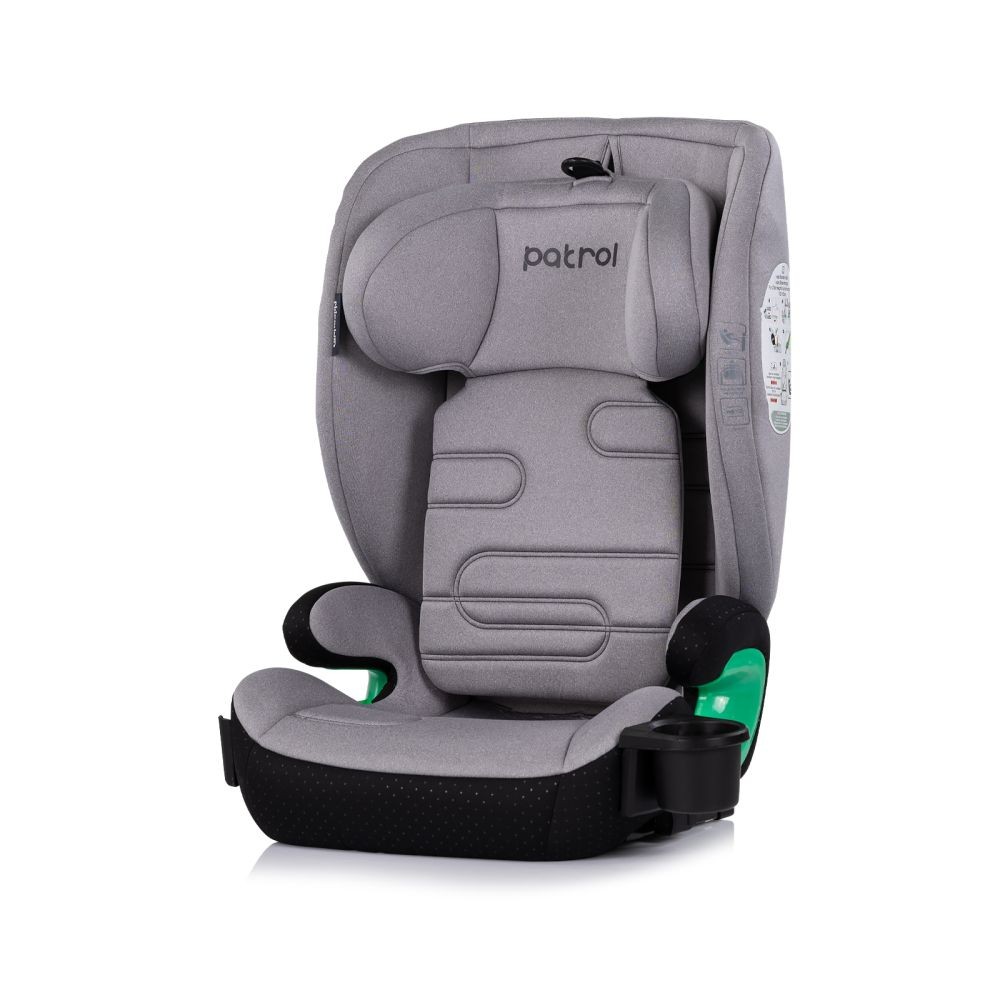 Silla de Auto PATROL i-Size 100–150 cm con Isofix, Reposacabezas Ajustable y Guías para Cinturón, para Niños, Seguridad Homologada R129/04
