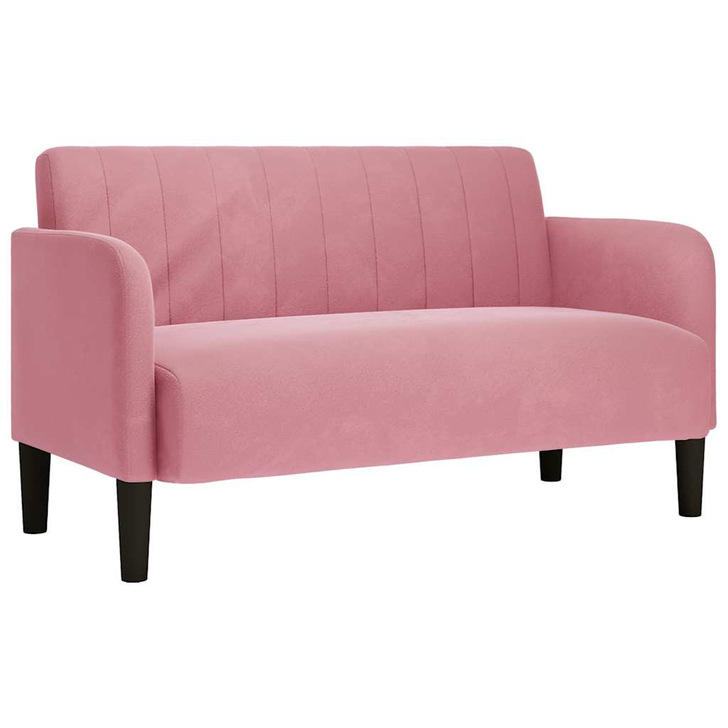 vidaXL Sofá Loveseat terciopelo rosa 109 cm