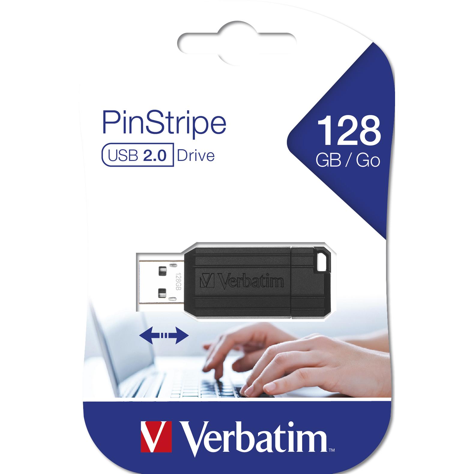 Verbatim PinStripe 128GB unidad flash USB USB tipo A 2.0 Negro
