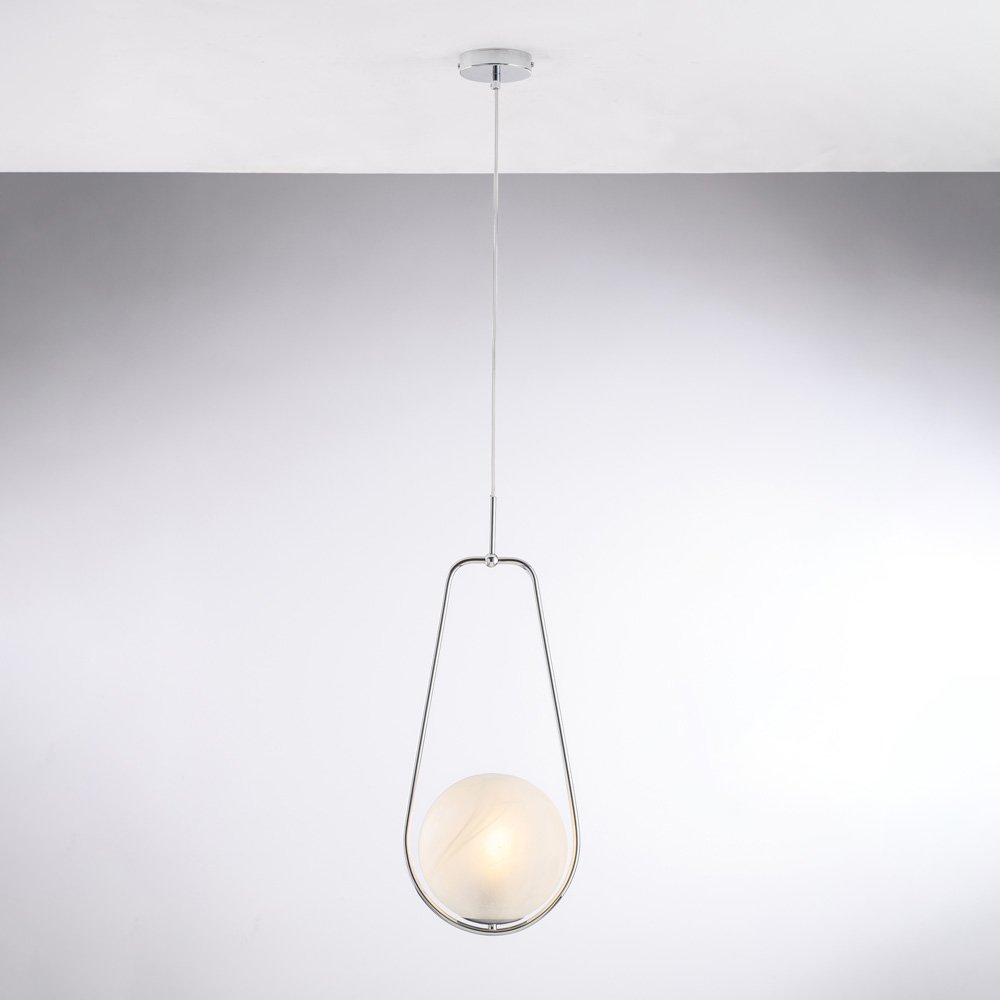 Araña Contemporáneo Afrodita Cromo 1 Luz E27