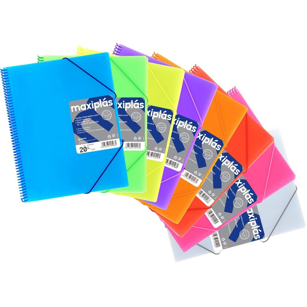 Grafoplas Grafoplás Carpeta Maxiplás con Gomas y Sobre, 30 Fundas Taladradas A4 Violeta