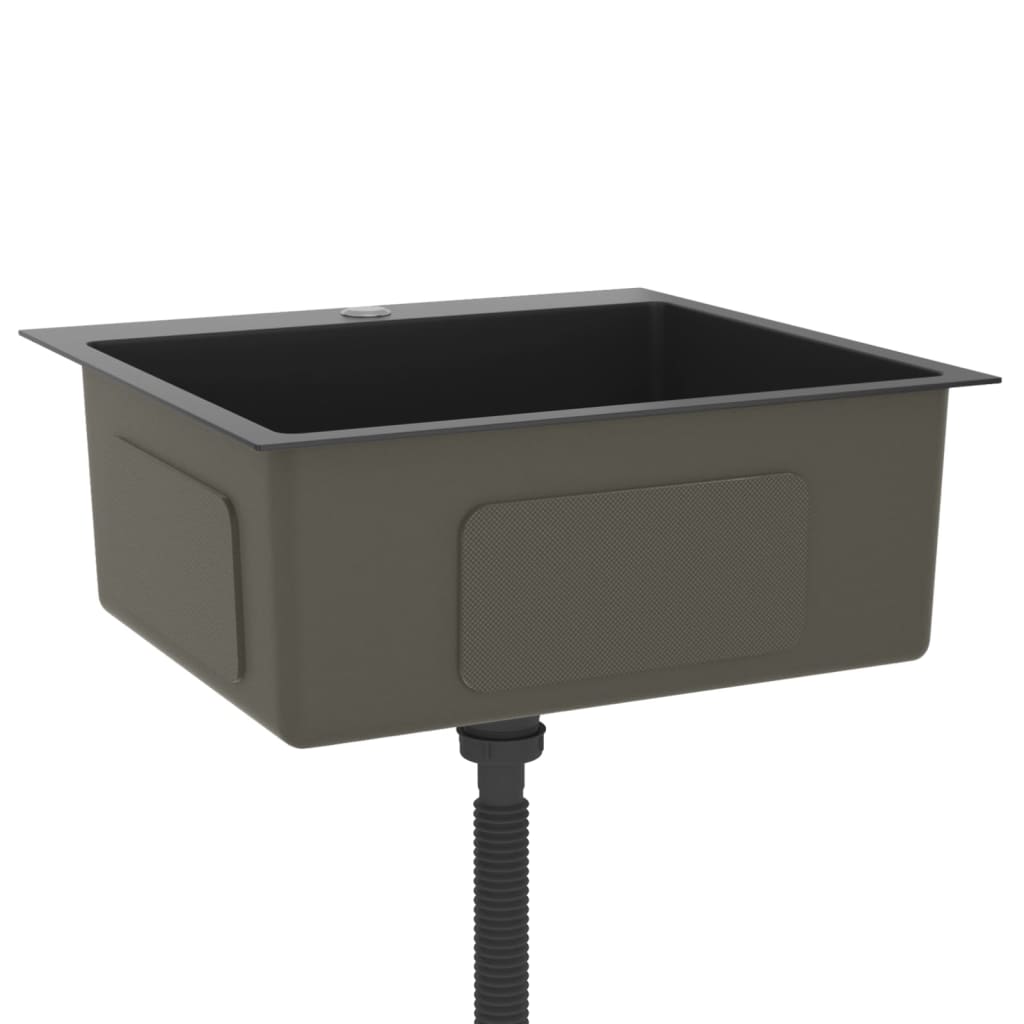 vidaXL Fregadero de Cocina Hecho a Mano Acero Inoxidable Lavabo Color Plateado, Negro, y mas