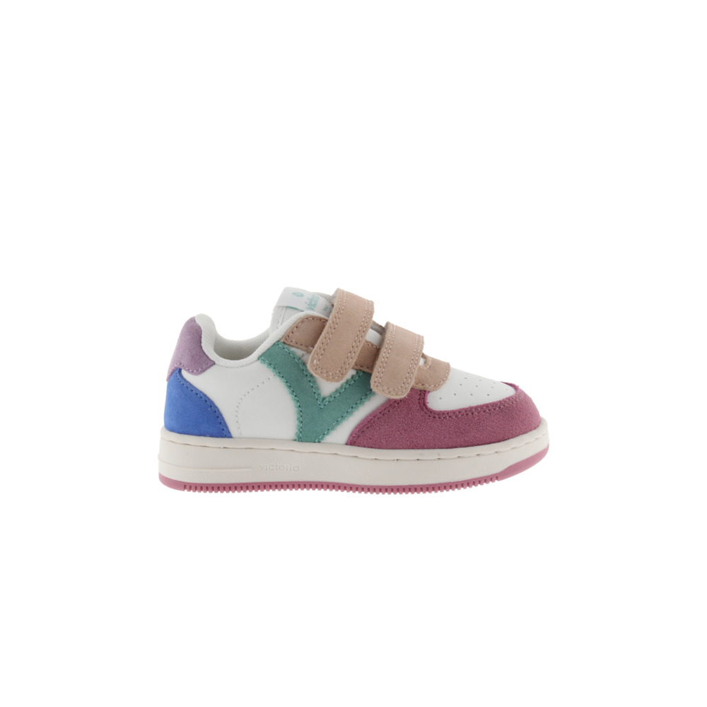 Victoria Tiempo Zapatillas de efecto piel con piezas multicolor de serraje y tiras adherentes 1124116