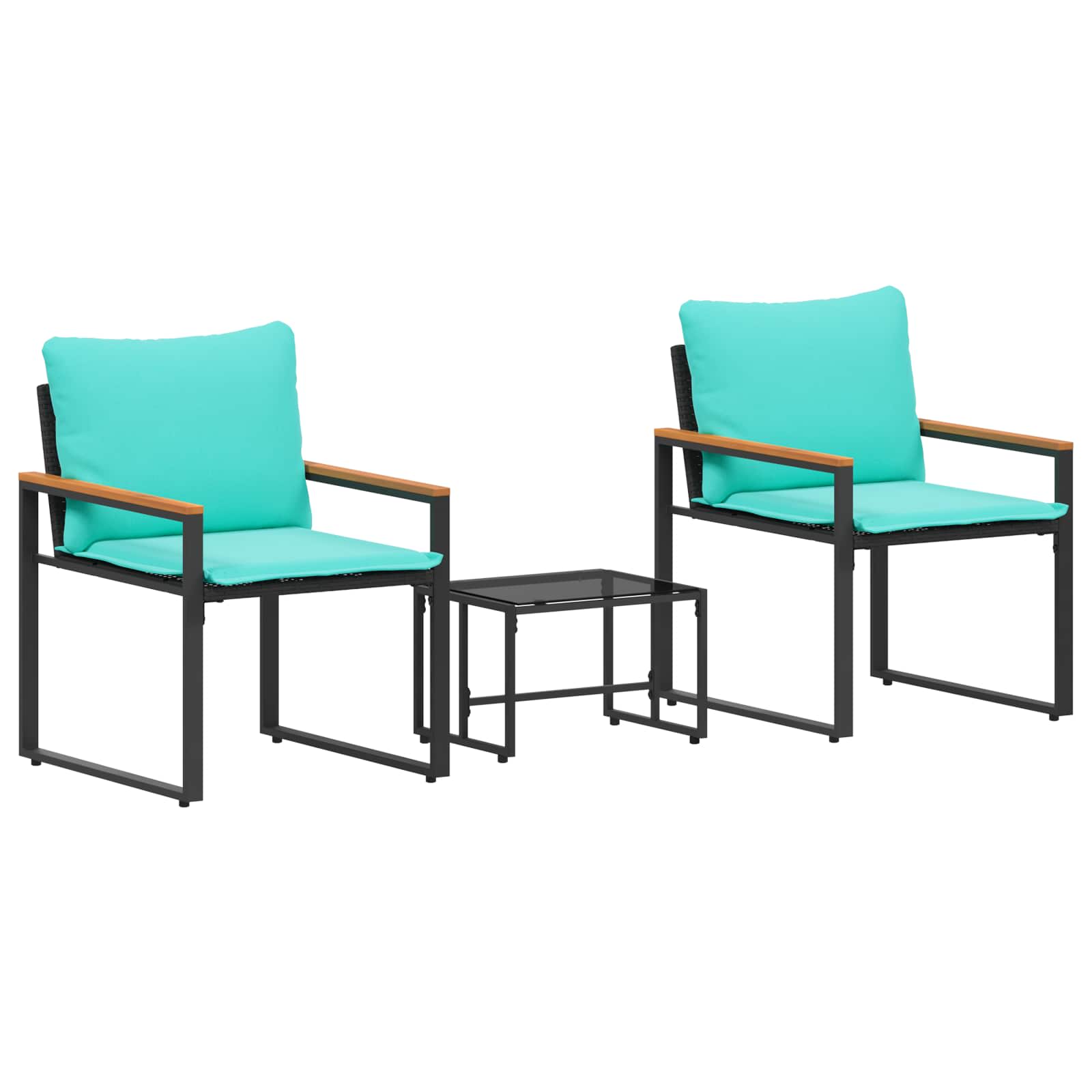 vidaXL Juegos de muebles con cojín 3 pcs Ratán