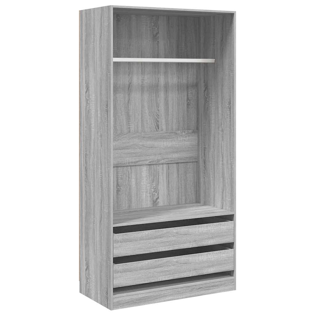 vidaXL Armario de madera contrachapada gris Sonoma 100x50x200 cm