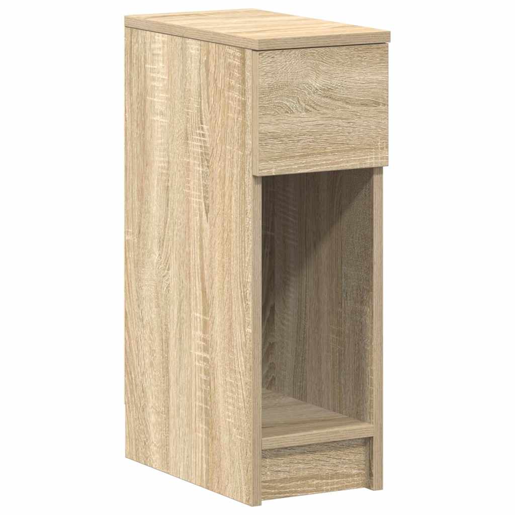 vidaXL Mesilla de noche con cajón roble sonoma 20x36x60 cm