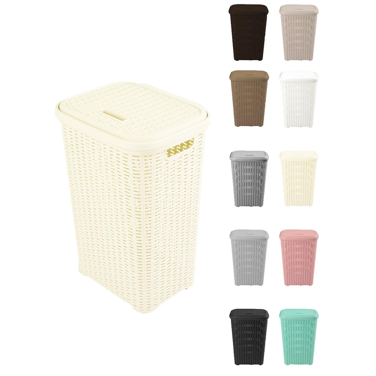 JARDIN202 - Pongotodo Diseño Rattan para Colada 60L - Cesto Para la Ropa Sucia