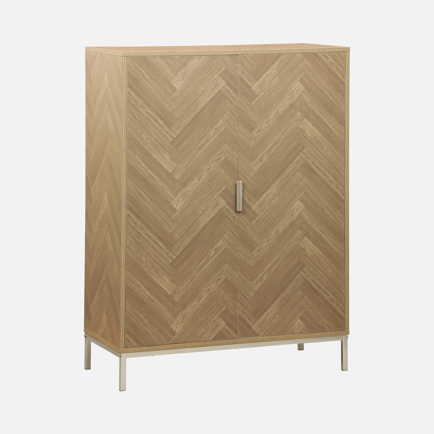 sweeek - Cómoda con efecto madera y espiga de 2 puertas, 80cm , Budapest , 80x40x110