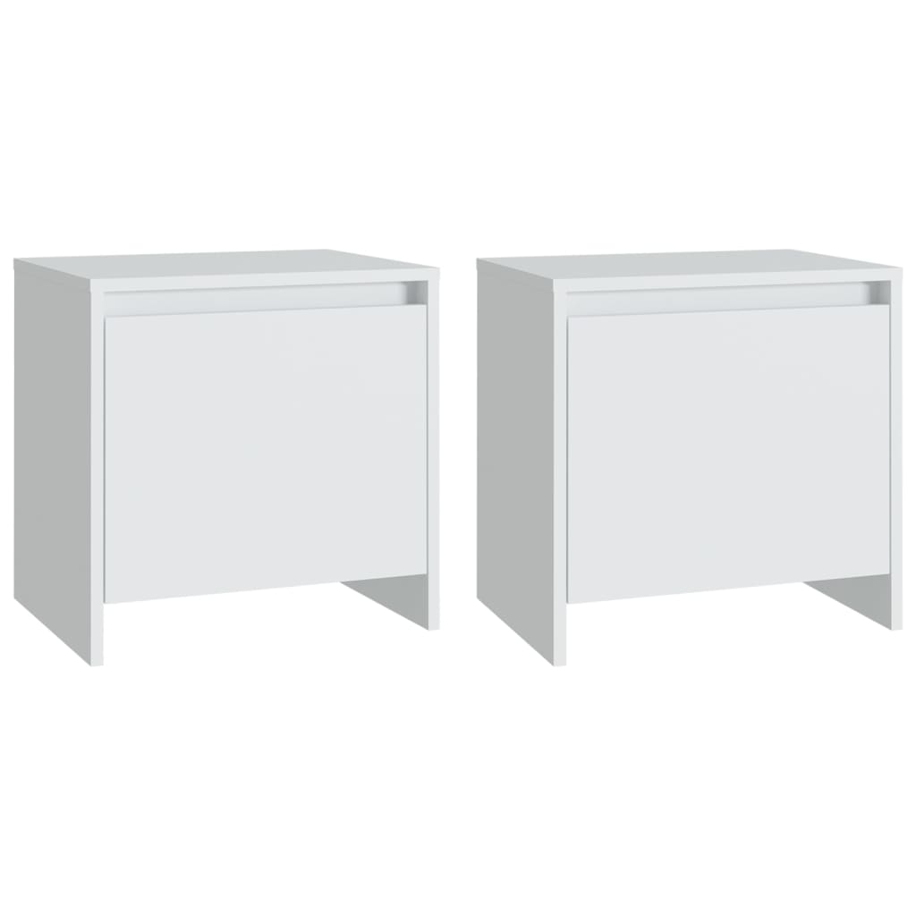 Vidaxl Mesita Noche 2 Unidades Madera Ingeniería 45x34x44,5 Cm Blanco