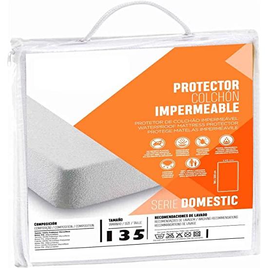 STARLEY-Protector Colchon Impermeable Funda De Colchón Impermeable Cubierta De Cama Lavable Gruesa Impermeable Doméstico Prt Durabilidad Y Resistencia Blanco 3 Tamaños 90/135/150Cm
