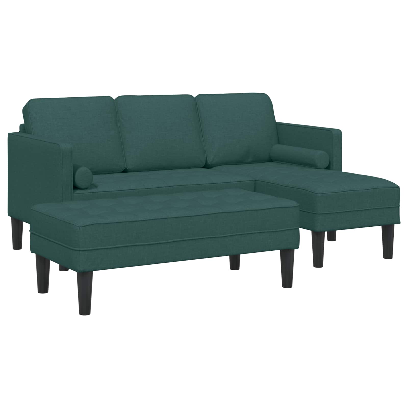 Juego de Sofá con cojín 2 pcs Verde oscuro Poliéster