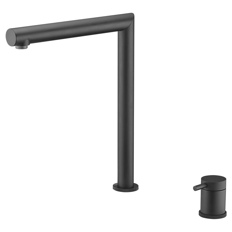 Imex Itaca GCE018/NG grifo monomando de cocina con caño plegable de latón y acabado negro mate
