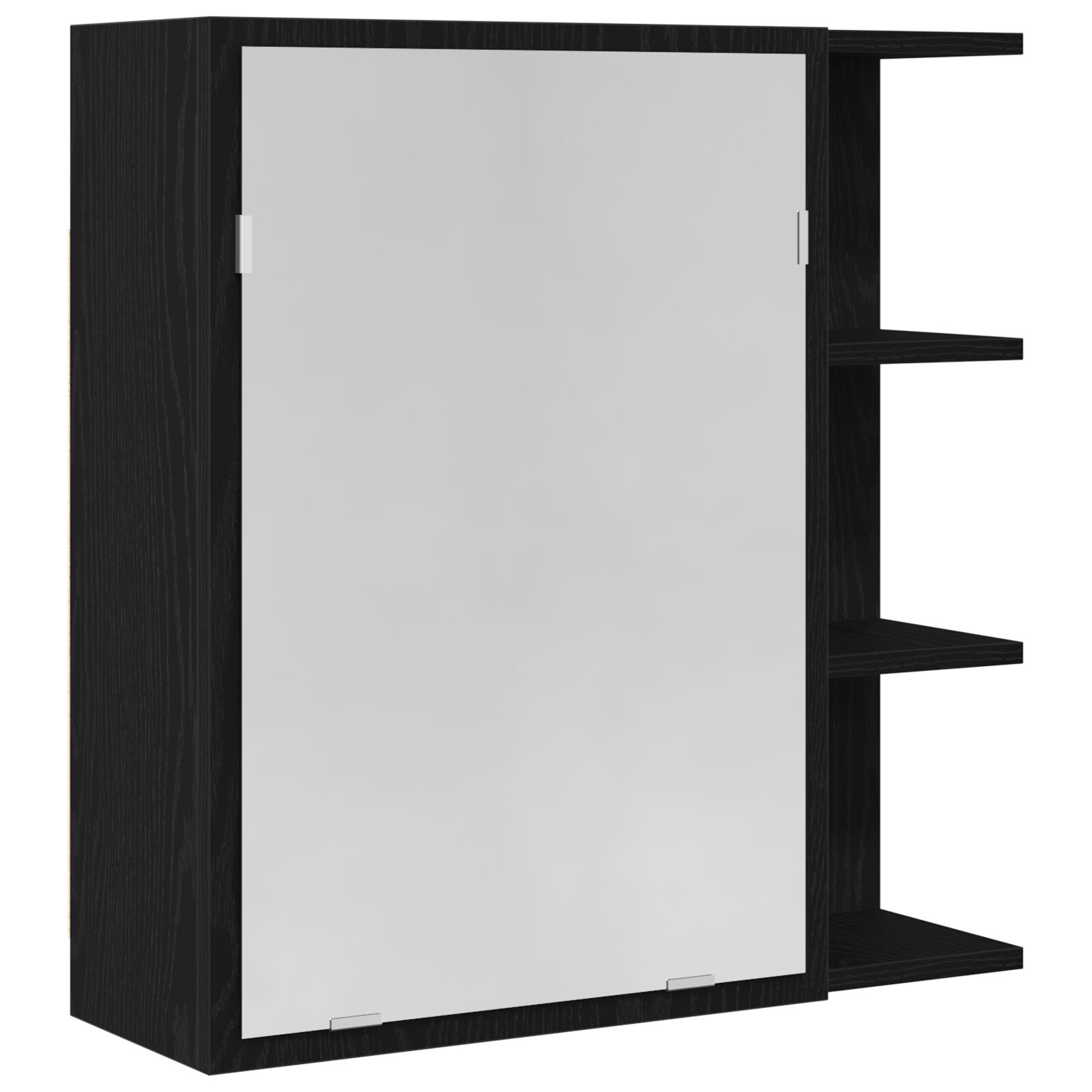 Espejo de baño vidaXL con armario negro de roble, tamaño 62,5x20,5x64 cm, hecho de madera