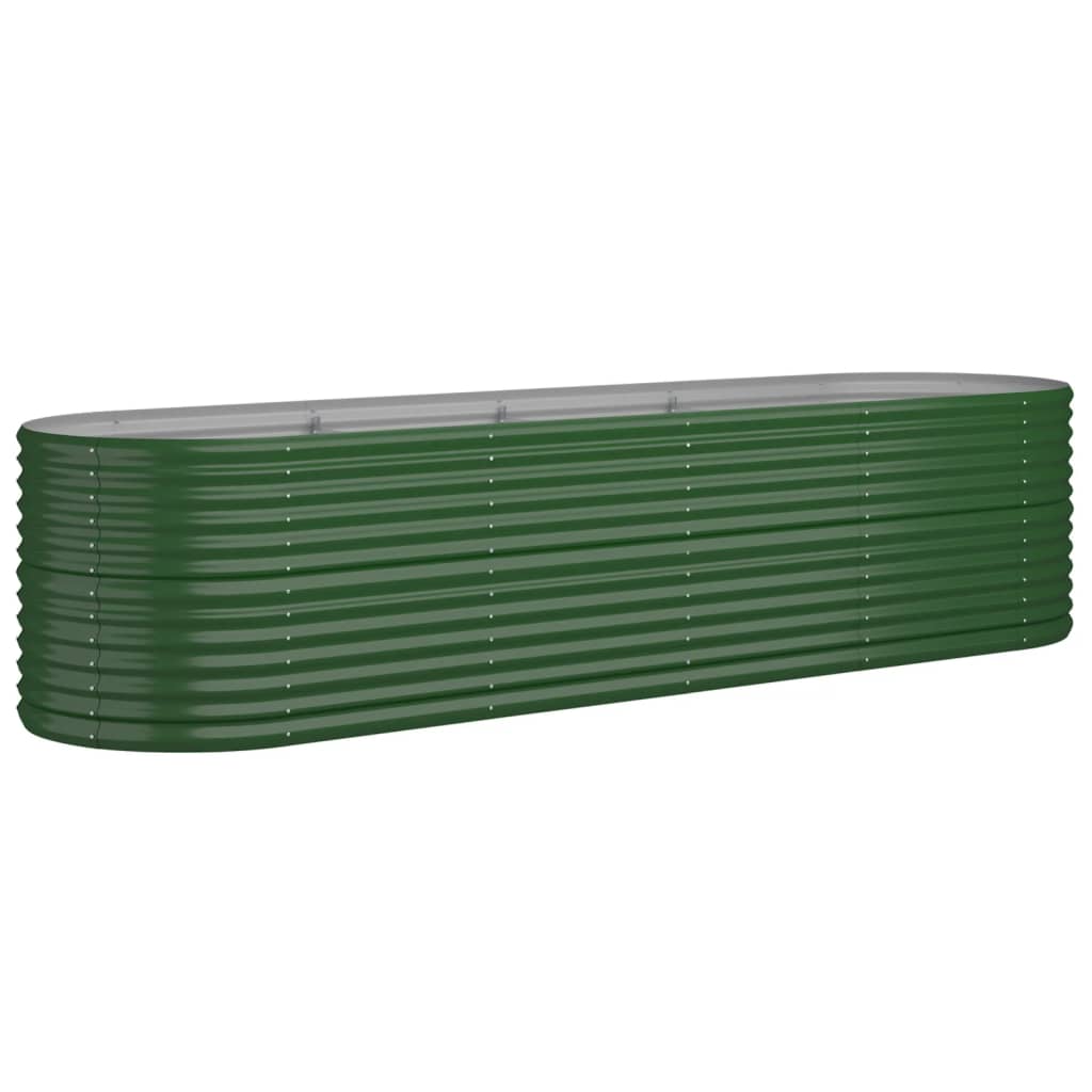 vidaXL Jardinera arriate acero recubrimiento polvo 296x80x68 cm Color Verde,  Gris,  Marrón y mas