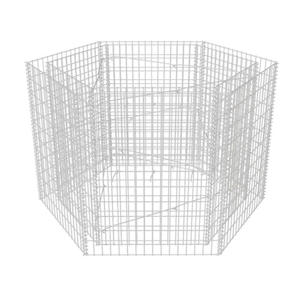 vidaXL Arriate hexagonal de gaviones 160x140x100 cm