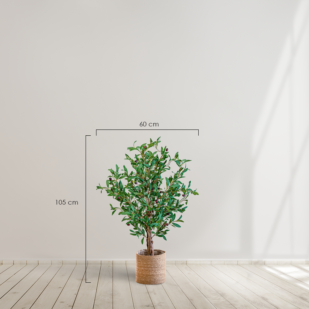 Planta artificial MAIA SHOP árbol Olivo minimal Artificial. Decoración hogar. Decoración oficina, hoteles, eventos, bodas. Disponible en varios tamaños: Altura de 105 cm, 150 cm, 180 cm y 210 cm