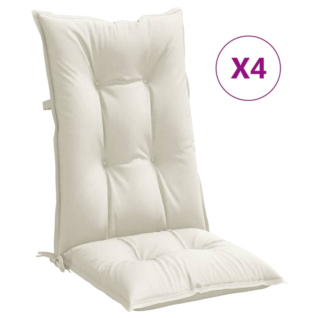 Vidaxl Cojín para Silla Respaldo Alto - Pack 4 Uds - Tela 120x50x7 Cm - Color Antracita Melange