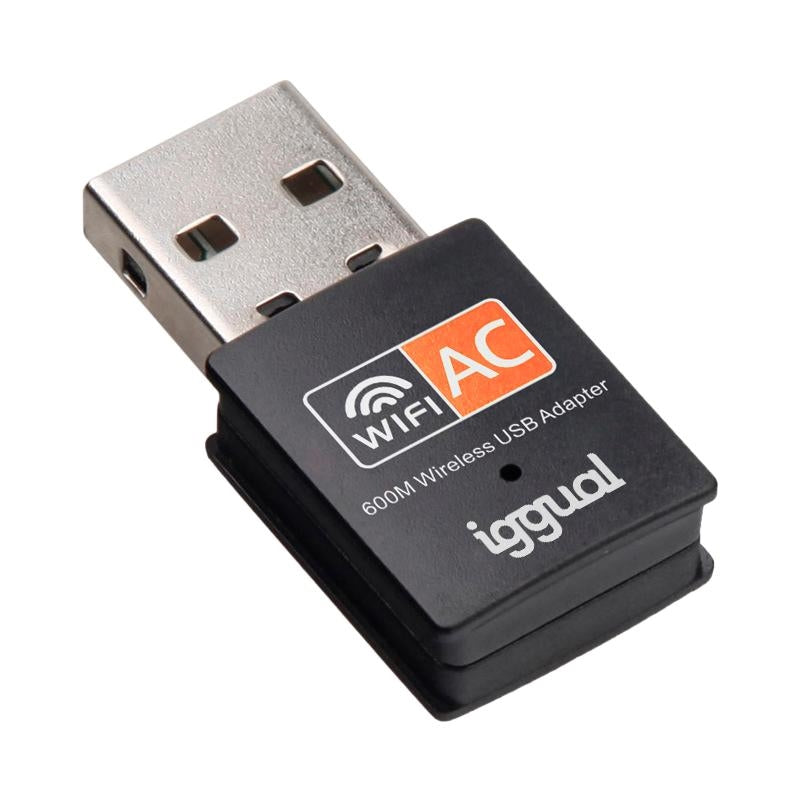 Tarjeta de Red IGGUAL Adaptador USB Wifi 600 Mbps Dual Band 2.4G/5G USB 2.0