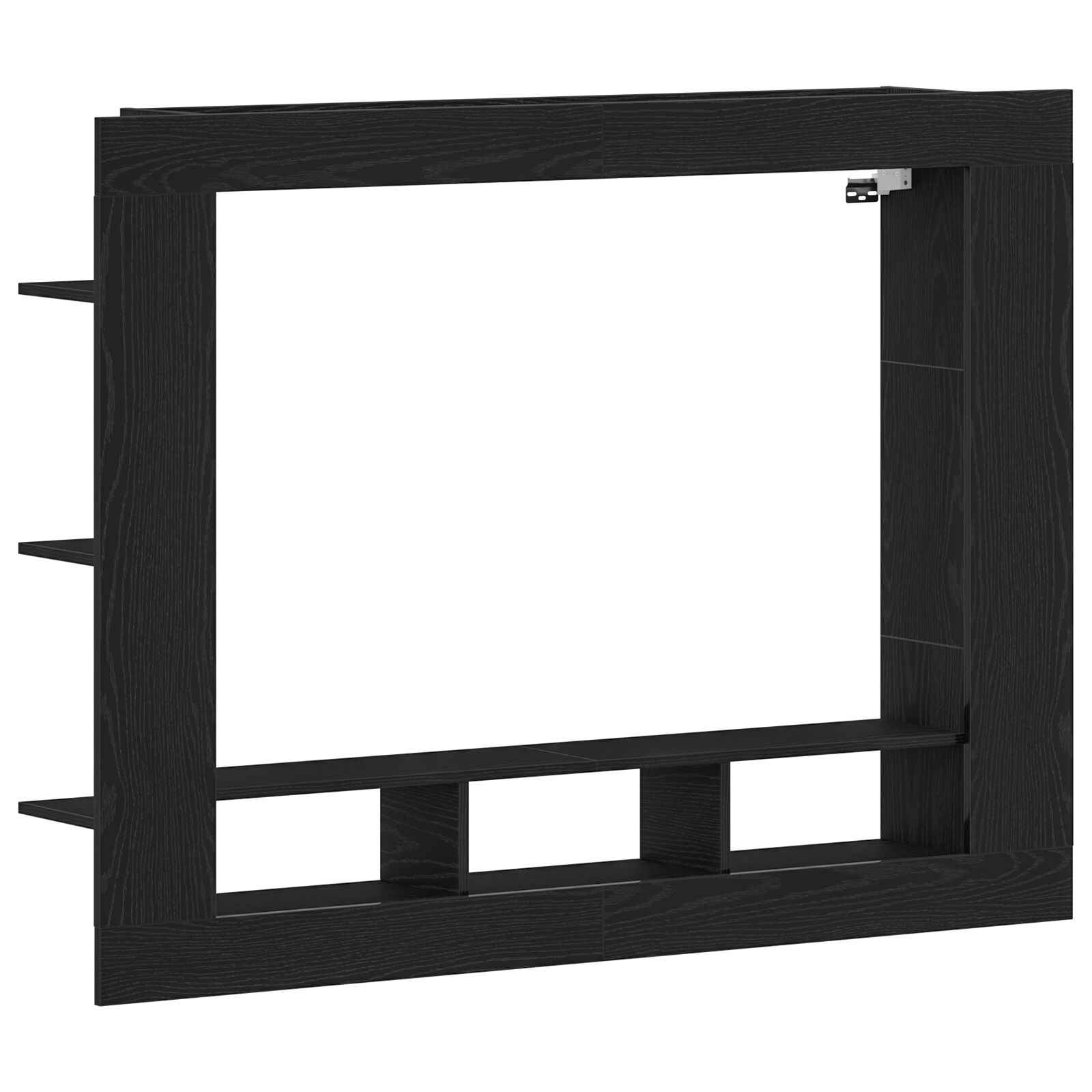 Cabinet de TV Wall-Mounted vidaXL Negro Roble 152x22x113 cm