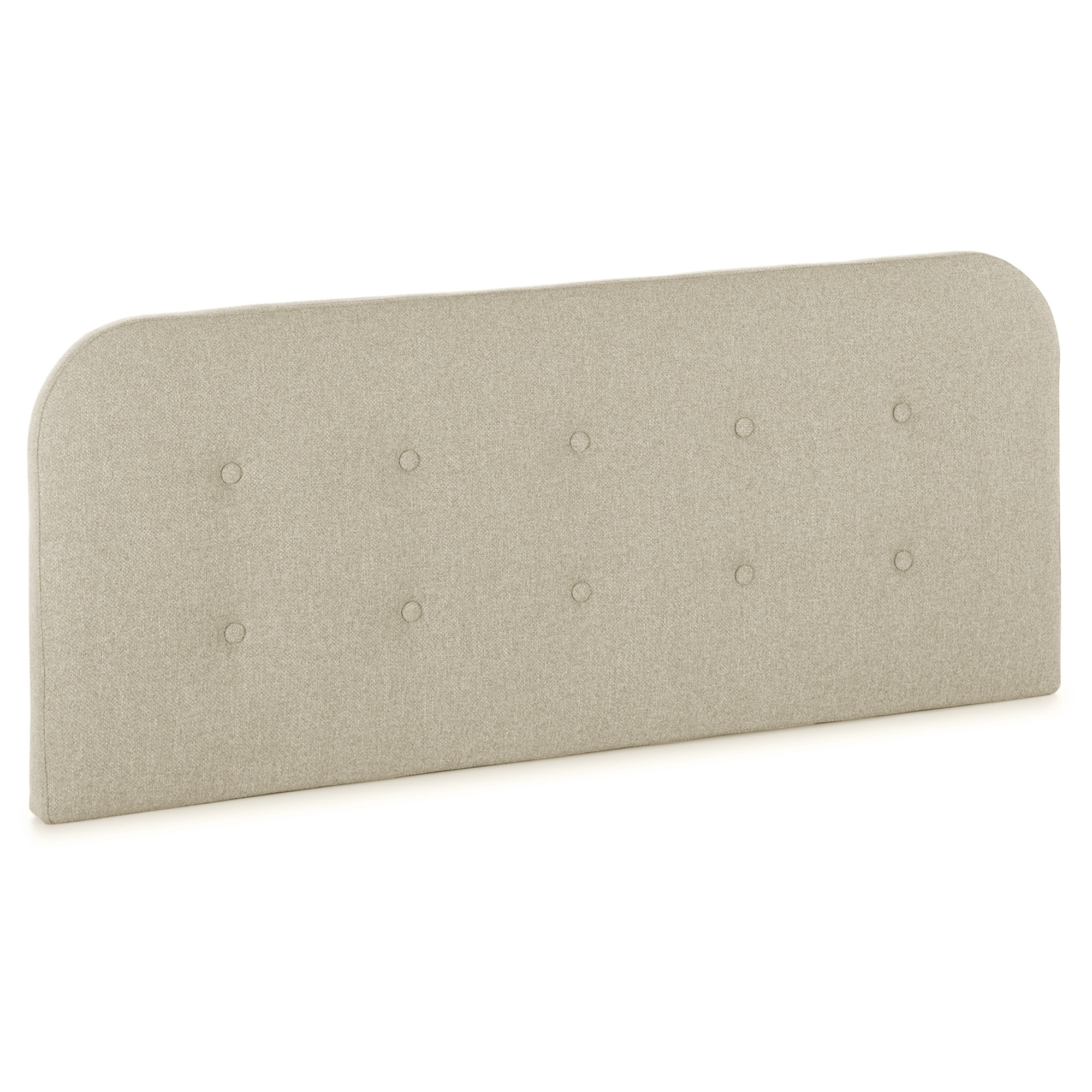 VS Venta-Stock Cabecero Saona 160x60 Beige (Crema) Tapizado en Poliéster de Alta Calidad con Botones en Capitoné y Bordado Doble Repunte