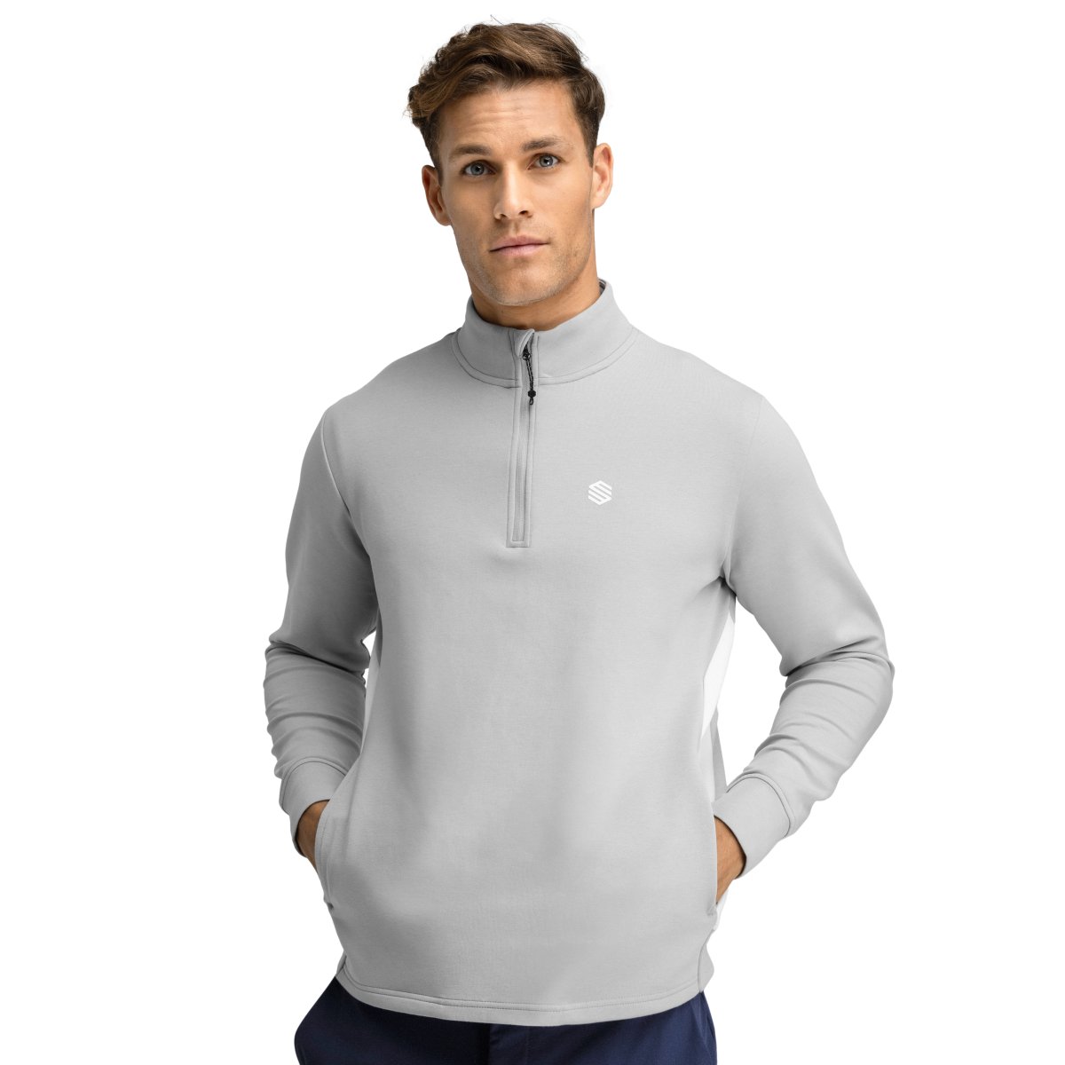 Siroko - Sudadera DIVOT GRAY cuello alto con cremallera Golf para Hombre_