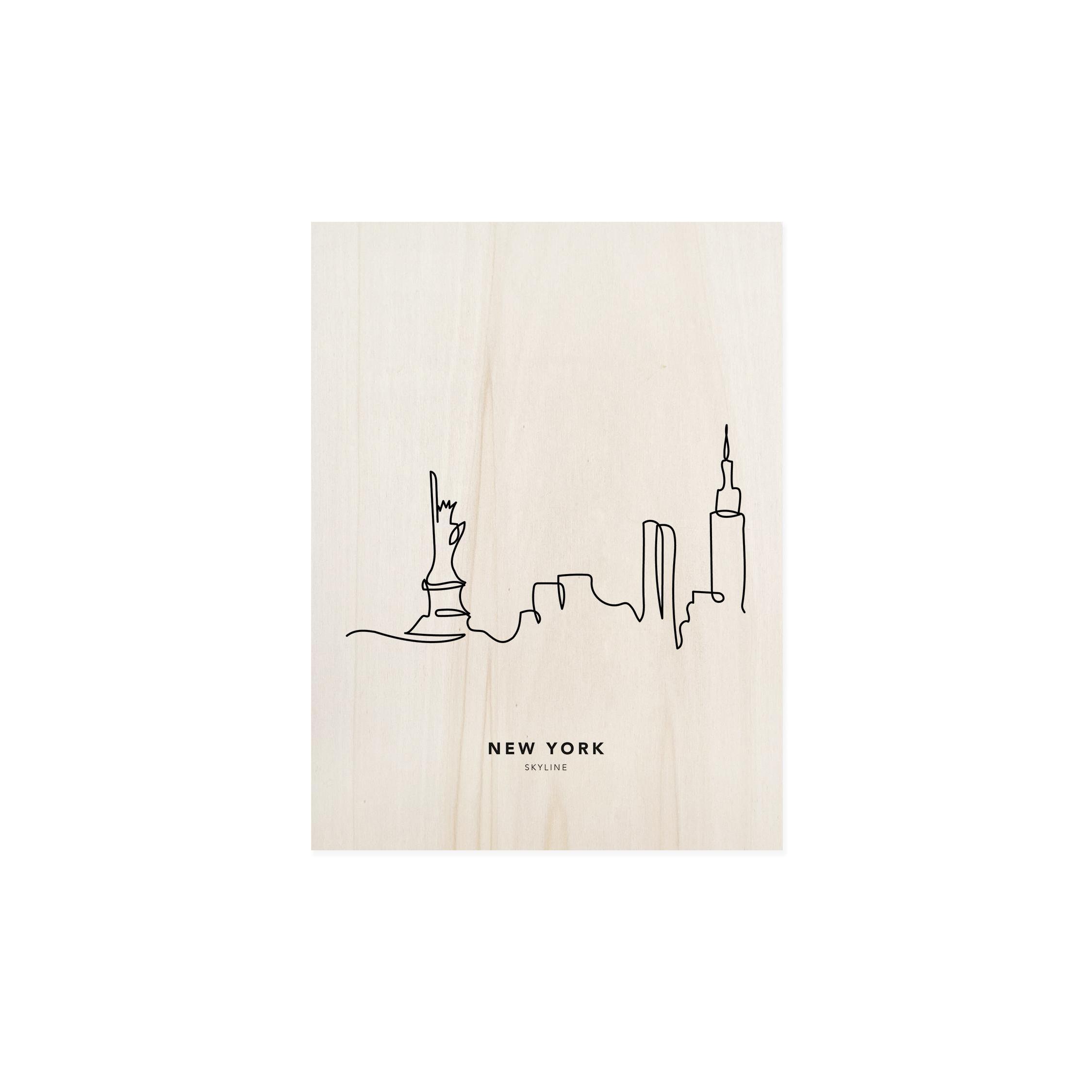 Decowood - DECOWOOD - Cuadro de madera New York Skyline