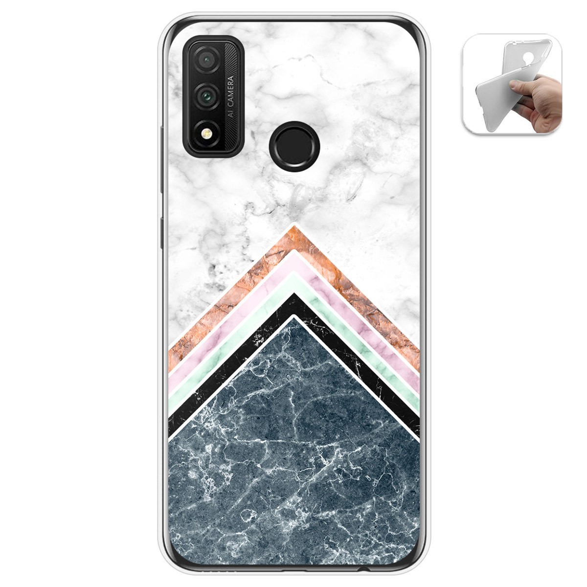 Tumundosmartphone Funda Gel Tpu para Huawei P Smart 2020 diseño Mármol 05 Dibujos