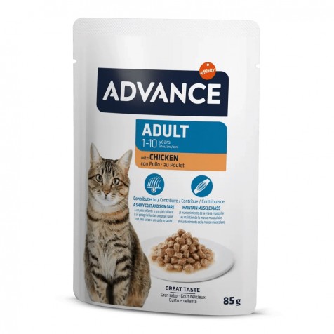 Advance Adult Bocaditos Pollo Salsa para Gatos 85 gr