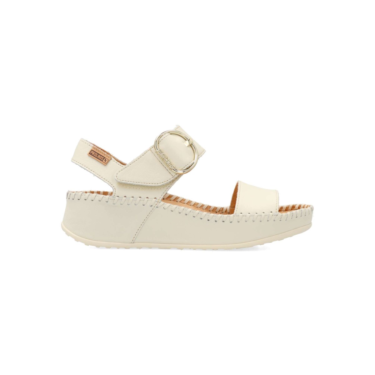 Pikolinos - Sandalias de plataforma Marina para mujer, con hebilla y cuña cómoda de 4 cm, fabricadas en piel vacuna 100 %