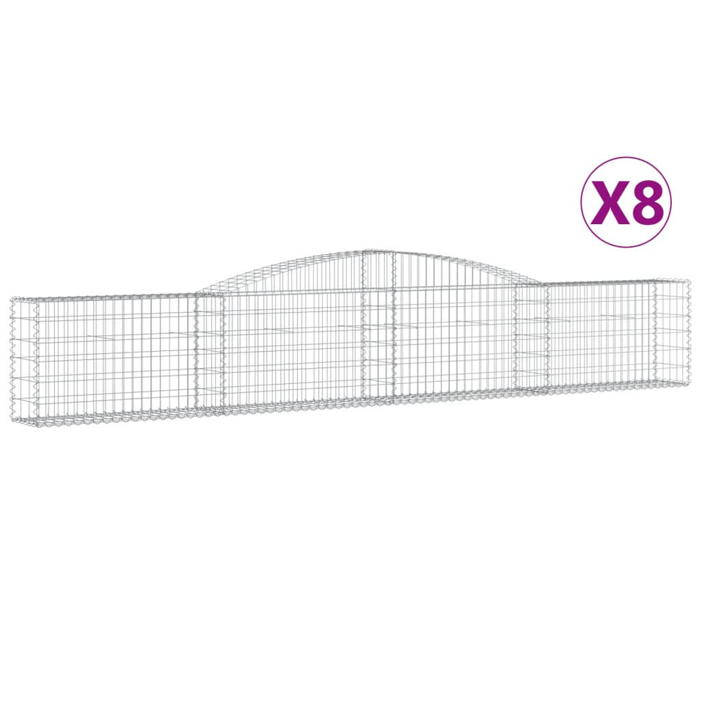 Vidaxl Cestas de Gaviones de Hierro Galvanizado - Pack de 8 - Varios Tamaños Disponibles