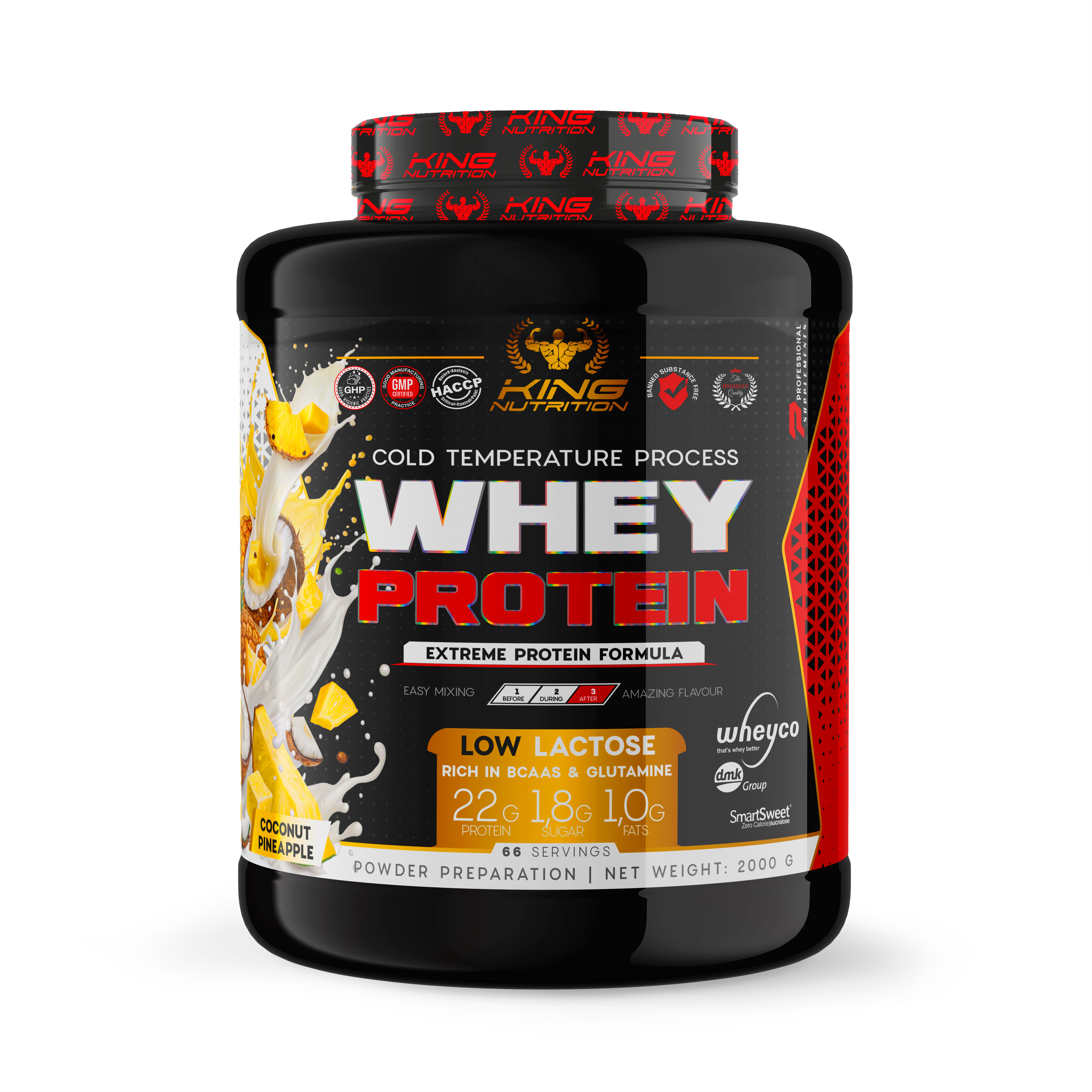 Whey Protein 2kg King Nutrition Proteina Concentrada*