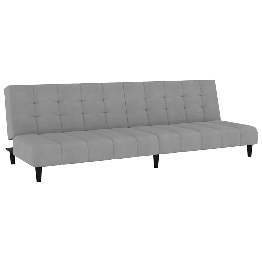 vidaXL Sofá cama de 2 plazas terciopelo gris claro