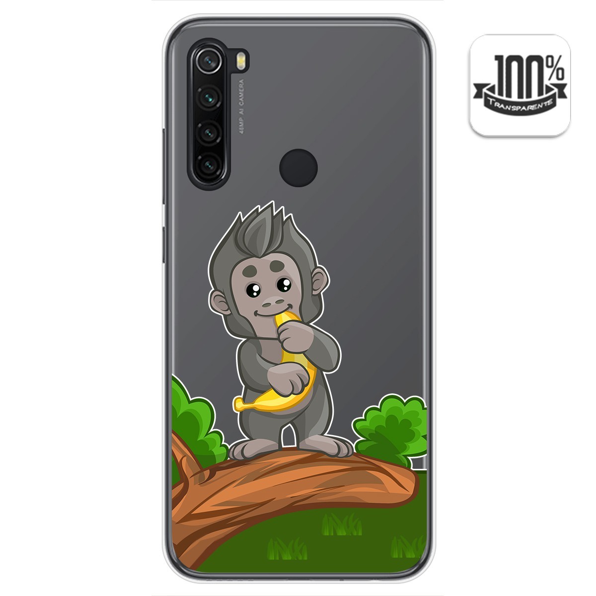 Tumundosmartphone Funda Gel Transparente para Xiaomi Redmi Note 8T diseño Mono Dibujos