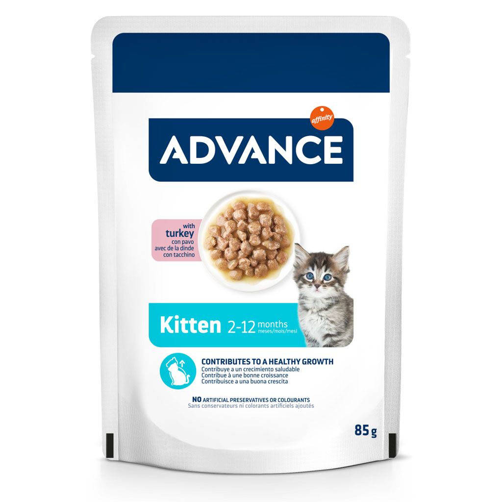 Advance Kitten Pavo Salsa Alimento Húmedo Gatitos 85g - Desarrollo Sano