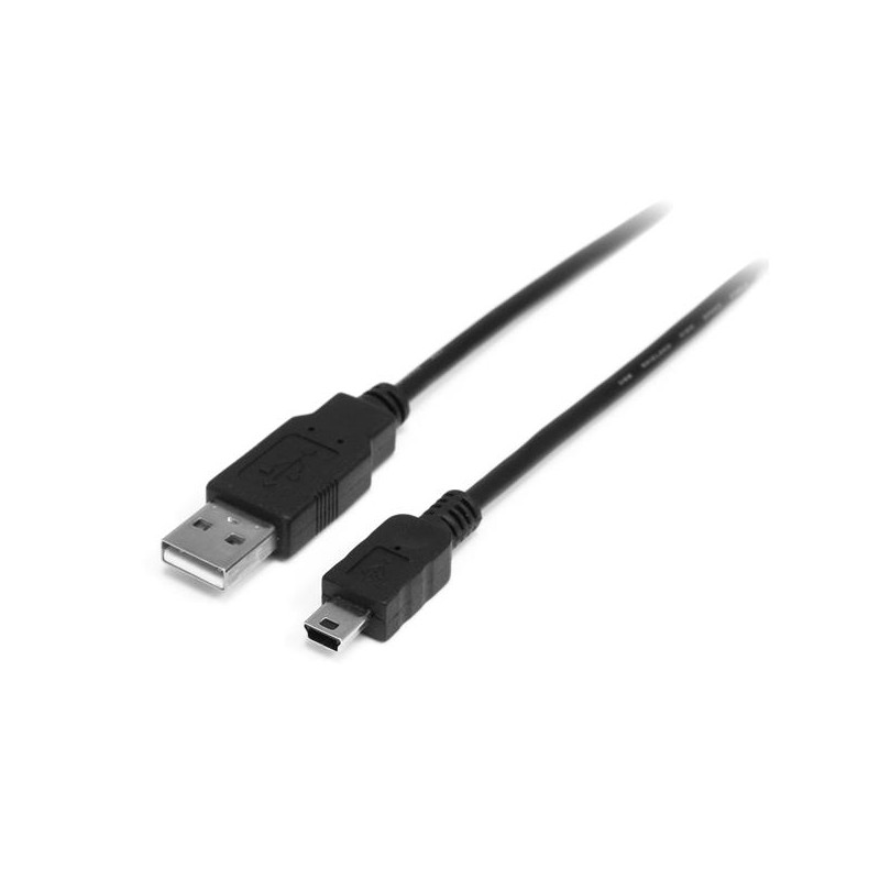 StarTech.com - Cable USB de 1m para Cámara - 1x USB A Macho - 1x Mini USB B Macho - Adaptador Negro USB2HABM1M
