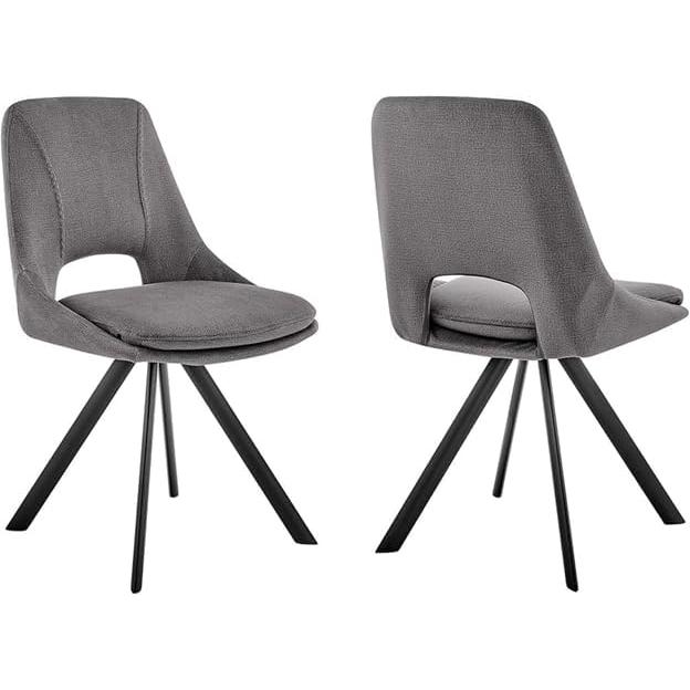 DUPI Sillón de Comedor CALPE | Butaca tapizado en Antelina | Diseño Moderno | 59x49x83 cm | Pack 2 Unidades | Gris Velvet