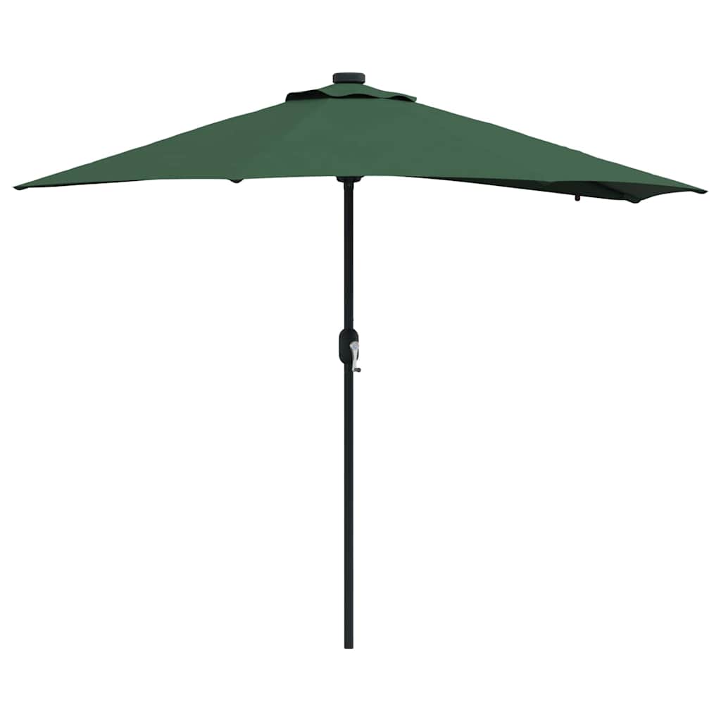 vidaXL Sombrilla de jardín Verde 294 x 150 x 223 cm Poliéster y Acero