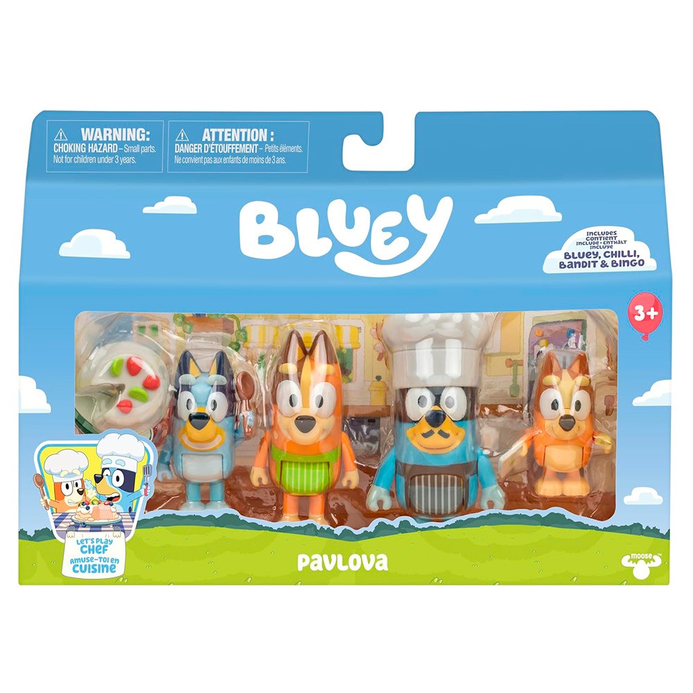 Pack 4 Figuras Cocineros Bluey.