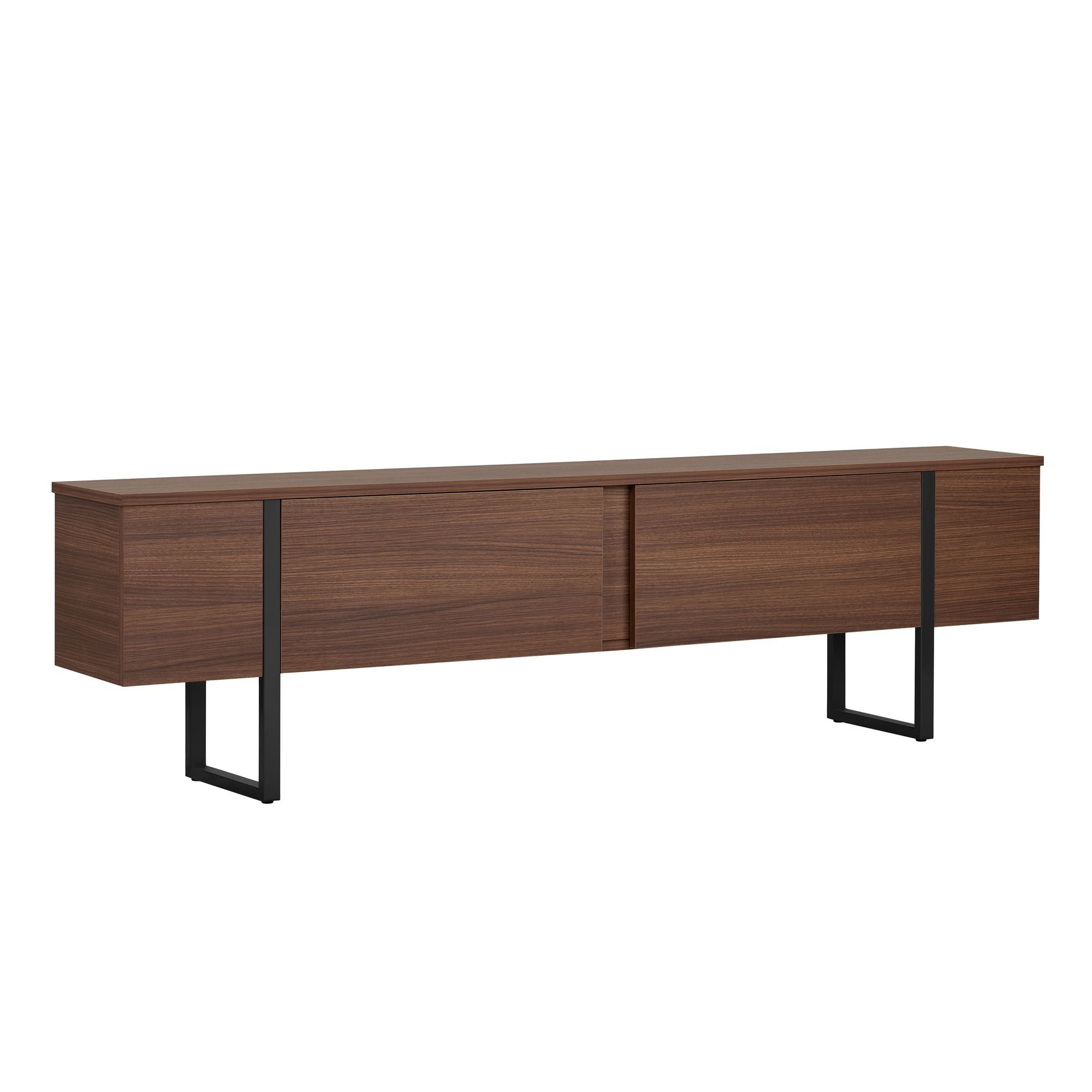 Habitat y Jardin - Soporte de TV de madera "Onera" - 180 x 30 x 50 cm - Nogal / Negro