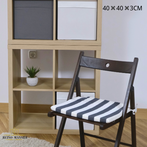 Cojín de Espuma REINO MANSIDI - Pack de 2 Cojines para Sillas - Estampados Lisos - Cómodo y Suave - 40x40x3cm