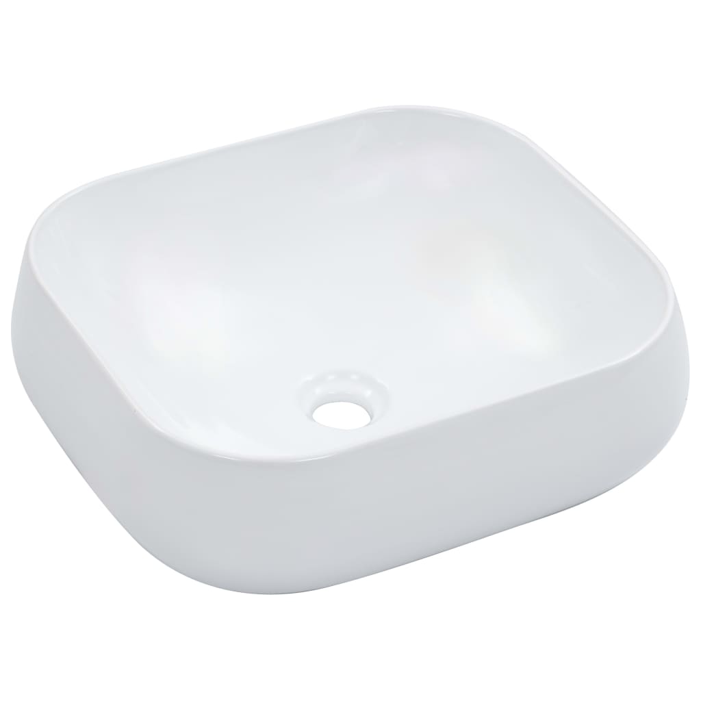 vidaXL Lavabo 44,5x39,5x14,5 cm Cerámica Sanitario Baño Servicio Grifo Color Blanco,  Negro, y mas