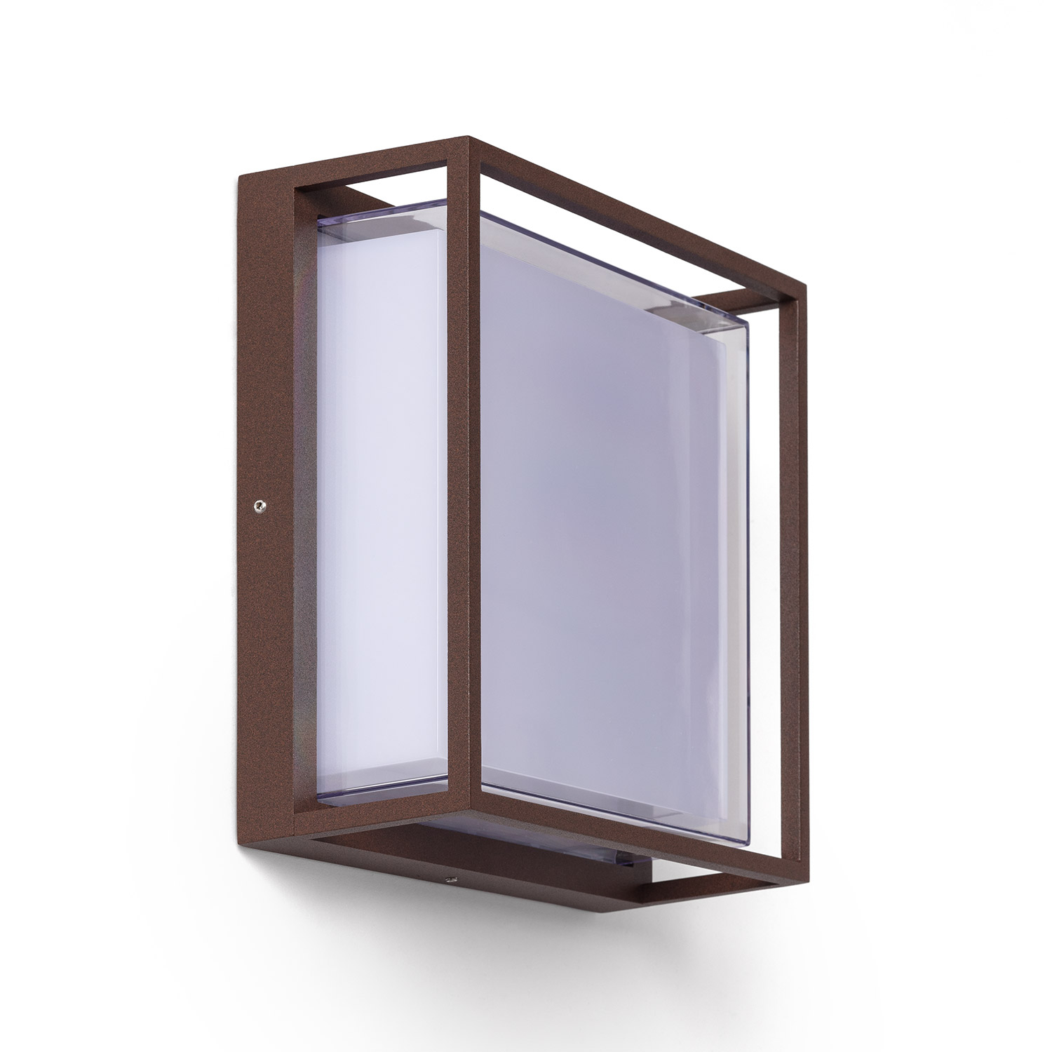 Ledkia Aplique de Pared Exterior LED 20W Aluminio CCT Seleccionable Doble Difusor Arelien Large Óxido