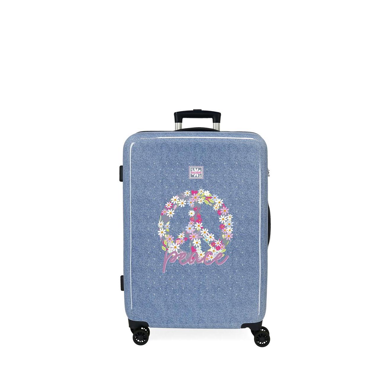 Roll Road Maleta mediana de 68x48x26cm. Capacidad de 70L. Peso 3,7 kg. Fabricada en ABS Azul