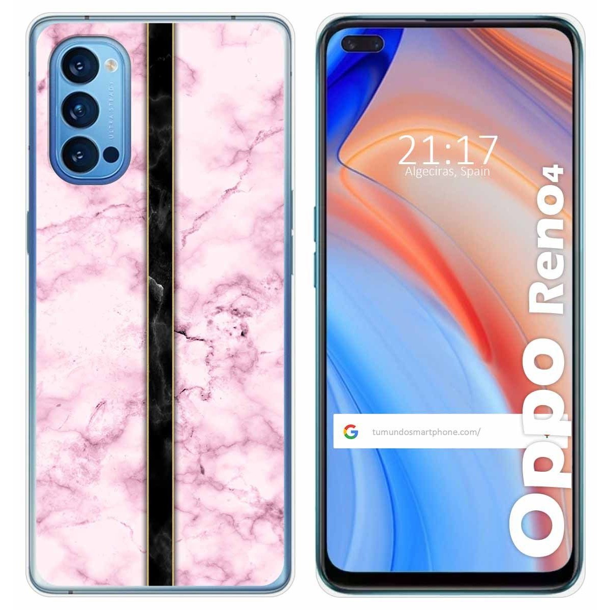 Tumundosmartphone Funda Gel Tpu para Oppo Reno 4 5G diseño Mármol 04 Dibujos