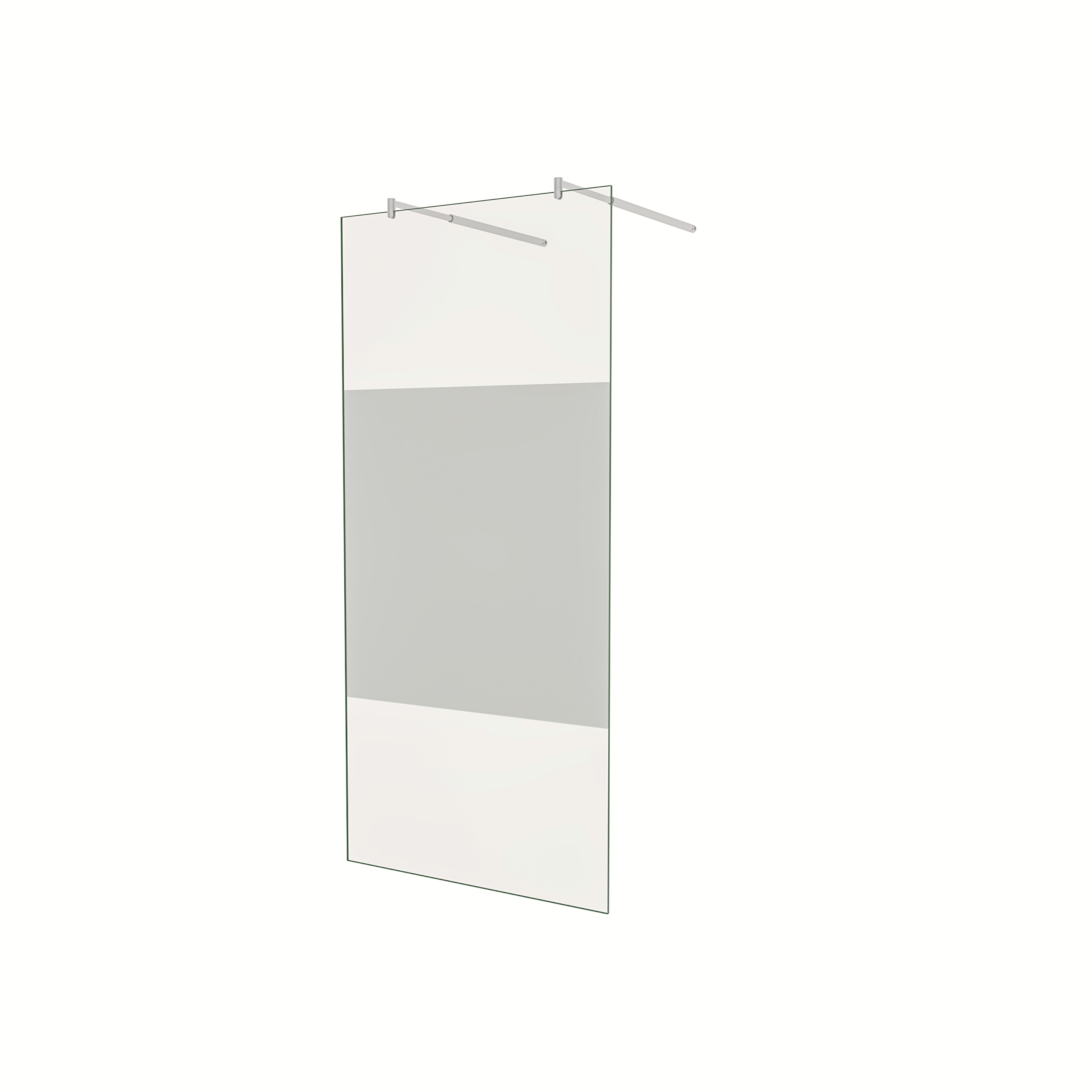AICA Panel de ducha Serigrafiado Central Vidrio 8mm con Película de Seguridad a Prueba de Explosiones 67x200cm con Dos barras ajustables 70-120cm