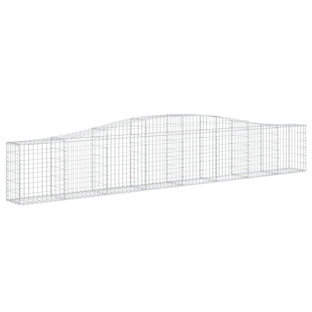 vidaXL Cestas de gaviones 7 uds forma de arco hierro 400x30x60/80 cm